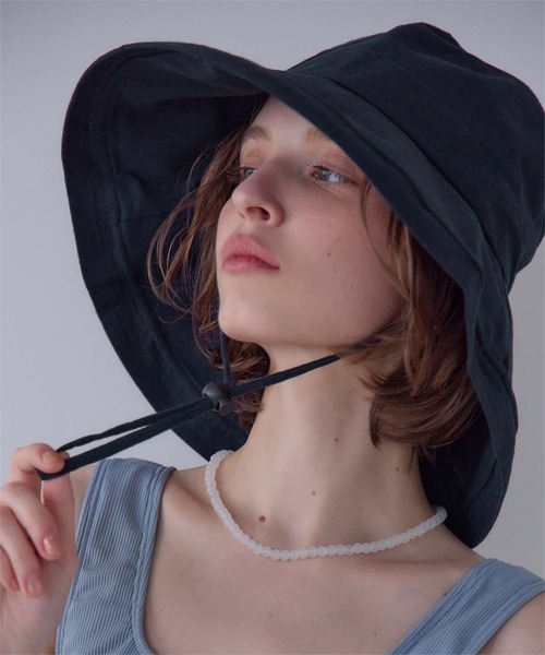 SEA DRESS（シードレス）の「2wayワイドブリムハット（ハット・レディース・ブラック/ライトベージュ/ネイビー・FREE）」の21枚目の写真