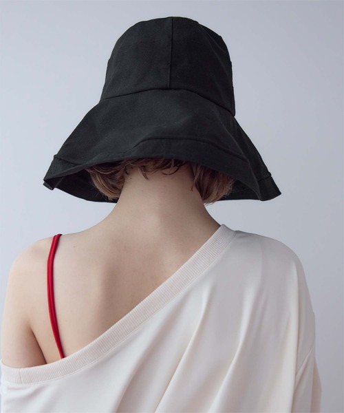 SEA DRESS（シードレス）の「2wayワイドブリムハット（ハット・レディース・ブラック/ライトベージュ/ネイビー・FREE）」の5枚目の写真