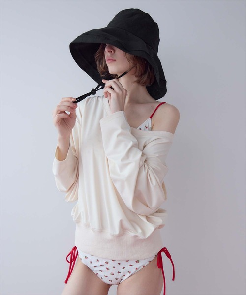 SEA DRESS（シードレス）の「2wayワイドブリムハット（ハット・レディース・ブラック/ライトベージュ/ネイビー・FREE）」の6枚目の写真