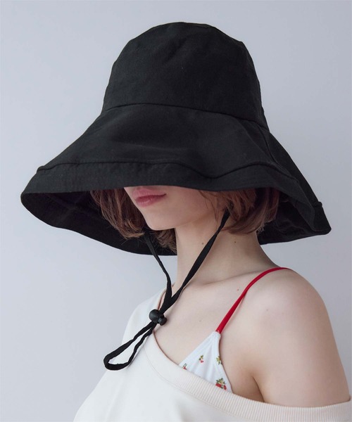 SEA DRESS（シードレス）の「2wayワイドブリムハット（ハット・レディース・ブラック/ライトベージュ/ネイビー・FREE）」の7枚目の写真