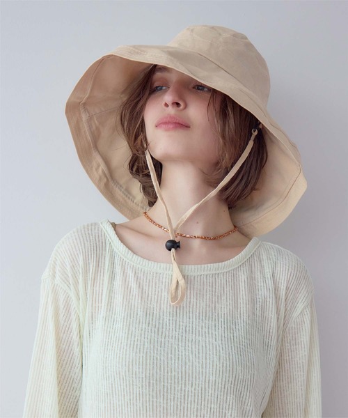 SEA DRESS（シードレス）の「2wayワイドブリムハット（ハット・レディース・ブラック/ライトベージュ/ネイビー・FREE）」の12枚目の写真