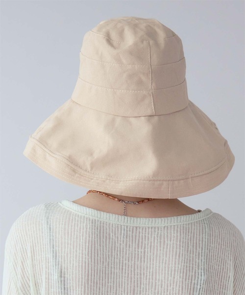 SEA DRESS（シードレス）の「2wayワイドブリムハット（ハット・レディース・ブラック/ライトベージュ/ネイビー・FREE）」の15枚目の写真