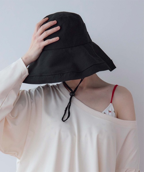 SEA DRESS（シードレス）の「2wayワイドブリムハット（ハット・レディース・ブラック/ライトベージュ/ネイビー・FREE）」の10枚目の写真