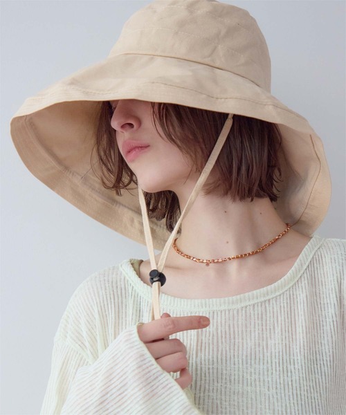 SEA DRESS（シードレス）の「2wayワイドブリムハット（ハット・レディース・ブラック/ライトベージュ/ネイビー・FREE）」の16枚目の写真