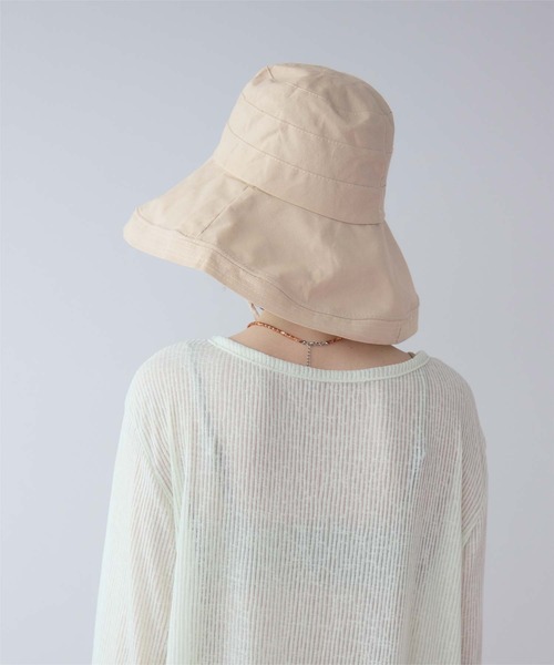 SEA DRESS（シードレス）の「2wayワイドブリムハット（ハット・レディース・ブラック/ライトベージュ/ネイビー・FREE）」の17枚目の写真