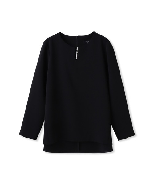 LAUTREAMONT(ロートレアモン)の「トリクシオンキーネックブラウス≪セットアップ対応/手洗い可能≫(シャツ/ブラウス・レディース・ブラック/ネイビー・9号/11号)」の12枚目の写真