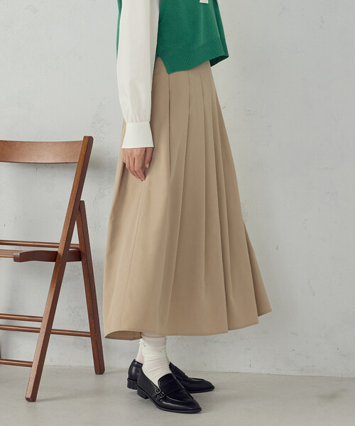 COMME CA ISM(コムサイズム)の「タックスカート(スカート・レディース・ベージュ/チャコール・MEDIUM/SMALL/X-LARGE/LARGE)」の6枚目の写真