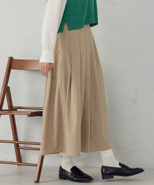 COMME CA ISM(コムサイズム)の「タックスカート(スカート・レディース・ベージュ/チャコール・MEDIUM/SMALL/X-LARGE/LARGE)」の7枚目の写真