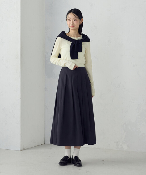 COMME CA ISM(コムサイズム)の「タックスカート(スカート・レディース・ベージュ/チャコール・MEDIUM/SMALL/X-LARGE/LARGE)」の10枚目の写真