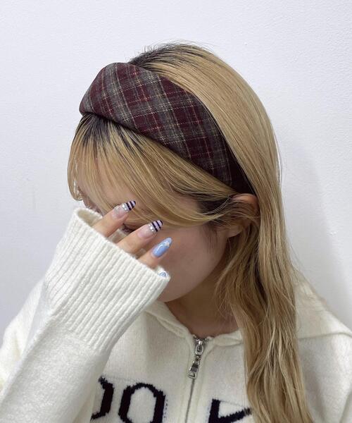 WEGO（ウィゴー）の「WEGO/チェックワイドカチューシャ（カチューシャ・レディース・その他1/その他2/その他3・FREE）」の2枚目の写真