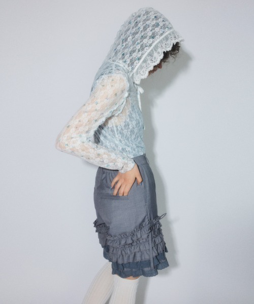 Candy Stripper（キャンディストリッパー）の「SHORT FRILL パンツ（その他パンツ・レディース・ブラック/グレー・FREE）」の4枚目の写真