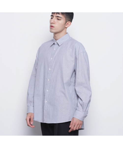 THE-ABON(エイボン)の「M421 stripe cotton over shirts black(シャツ/ブラウス・メンズ・ブラック・FREE)」の3枚目の写真