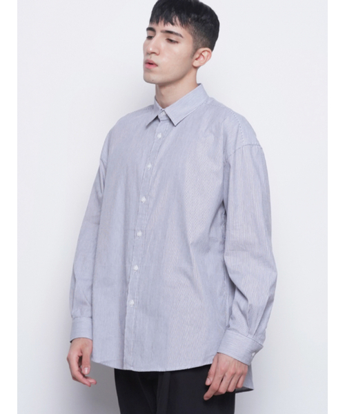 THE-ABON(エイボン)の「M421 stripe cotton over shirts black(シャツ/ブラウス・メンズ・ブラック・FREE)」の5枚目の写真