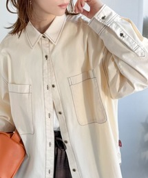 Java | 《JaVaジャバコラボ》ラフに羽織れる着回し力抜群の一枚◎綿100%ビックポケットデニムシャツ(シャツ/ブラウス)