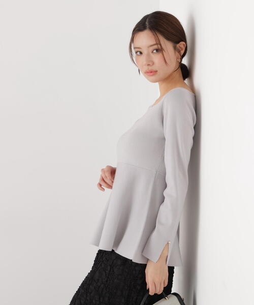 PROPORTION BODY DRESSING(プロポーションボディドレッシング)の「<ウォッシャブル/UV>ペプラムベーシックニット / 1216170202(ニット/セーター・レディース・グレー/ネイビー/ホワイト系その他/ブルー・FREE)」の12枚目の写真