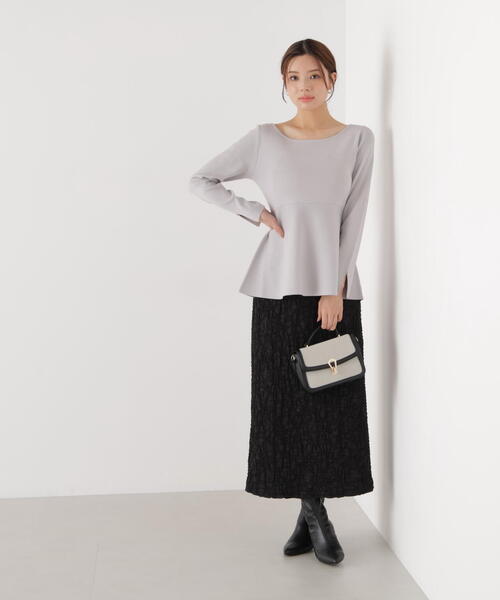 PROPORTION BODY DRESSING(プロポーションボディドレッシング)の「<ウォッシャブル/UV>ペプラムベーシックニット / 1216170202(ニット/セーター・レディース・グレー/ネイビー/ホワイト系その他/ブルー・FREE)」の11枚目の写真