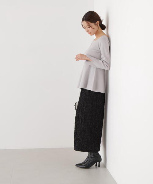 PROPORTION BODY DRESSING(プロポーションボディドレッシング)の「<ウォッシャブル/UV>ペプラムベーシックニット / 1216170202(ニット/セーター・レディース・グレー/ネイビー/ホワイト系その他/ブルー・FREE)」の10枚目の写真