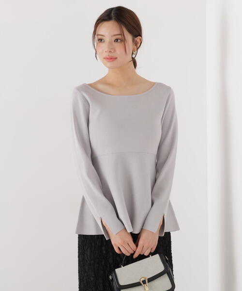 PROPORTION BODY DRESSING(プロポーションボディドレッシング)の「<ウォッシャブル/UV>ペプラムベーシックニット / 1216170202(ニット/セーター・レディース・グレー/ネイビー/ホワイト系その他/ブルー・FREE)」の9枚目の写真