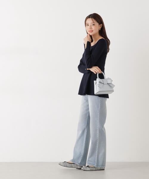 PROPORTION BODY DRESSING(プロポーションボディドレッシング)の「<ウォッシャブル/UV>ペプラムベーシックニット / 1216170202(ニット/セーター・レディース・グレー/ネイビー/ホワイト系その他/ブルー・FREE)」の21枚目の写真