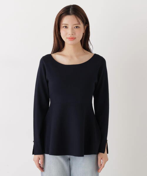 PROPORTION BODY DRESSING(プロポーションボディドレッシング)の「<ウォッシャブル/UV>ペプラムベーシックニット / 1216170202(ニット/セーター・レディース・グレー/ネイビー/ホワイト系その他/ブルー・FREE)」の20枚目の写真
