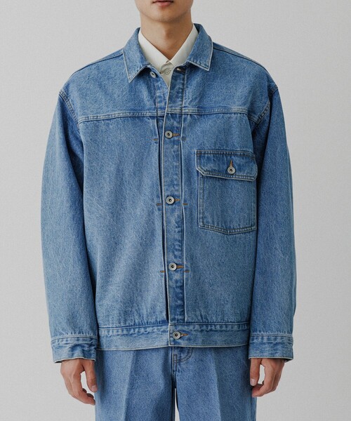 ADAM ET ROPE'(アダムエロペ)の「ブリーチ デニムジャケット / ADAM ET ROPE' JEANS -PERS-(デニムジャケット・メンズ・ブルー系その他4・M/L/S)」の7枚目の写真