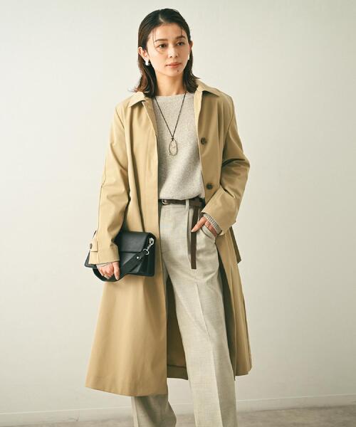 UNTITLED（アンタイトル）の「【はっ水/洗える】タスランステンカラーコート（ステンカラーコート・レディース・ベージュ/ネイビー・00/01/02/03/04/42/44/46/48/50）」の4枚目の写真