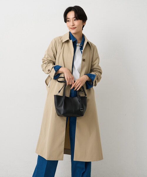 UNTITLED（アンタイトル）の「【はっ水/洗える】タスランステンカラーコート（ステンカラーコート・レディース・ベージュ/ネイビー・00/01/02/03/04/42/44/46/48/50）」の6枚目の写真