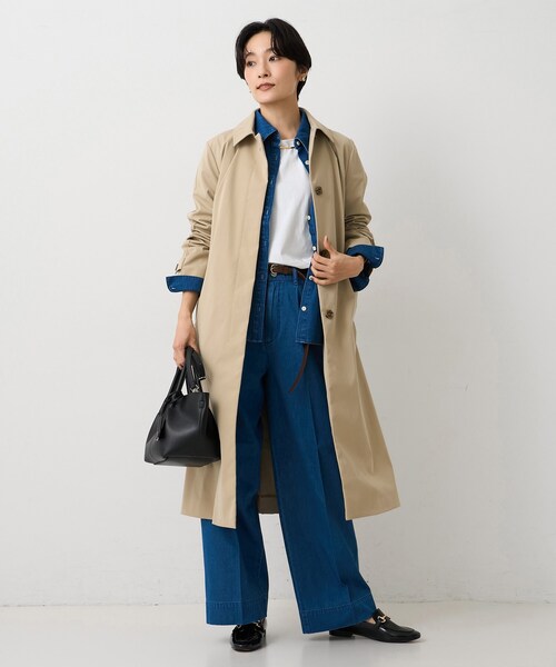 UNTITLED（アンタイトル）の「【はっ水/洗える】タスランステンカラーコート（ステンカラーコート・レディース・ベージュ/ネイビー・00/01/02/03/04/42/44/46/48/50）」の8枚目の写真