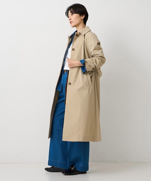 UNTITLED（アンタイトル）の「【はっ水/洗える】タスランステンカラーコート（ステンカラーコート・レディース・ベージュ/ネイビー・00/01/02/03/04/42/44/46/48/50）」の9枚目の写真