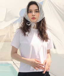 PREMIERE AMOUR（プルミエラムール）の「シルキーモダンセミクロップTシャツ - ホワイト（Tシャツ/カットソー）」