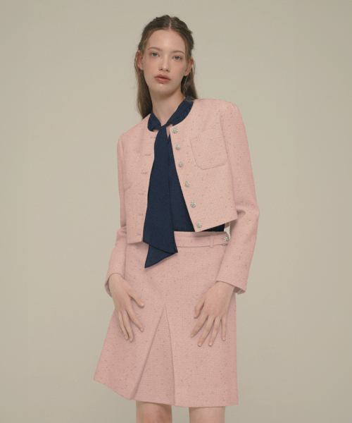 ICE GARDEN A.508(アイス ガーデン エイオーゴンパル)の「Crystal-Button Tweed Skirt_Shell Pink(スカート・レディース・その他・S/M)」の6枚目の写真