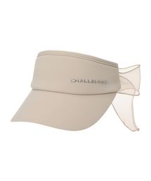 CHALLENGER（チャレンジャー）の「女性リボン取り外し可能メタルロゴポイントバンディングサンキャップベージュ（サンバイザー）」