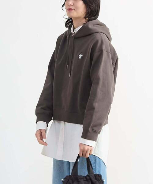 CONVERSE TOKYO（コンバーストウキョウ）の「EMBROIDERED LOGO HOODIE（パーカー・レディース・ミント/チャコールグレー/杢グレー・FREE）」の6枚目の写真
