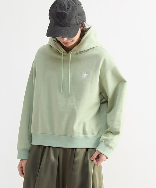 CONVERSE TOKYO（コンバーストウキョウ）の「EMBROIDERED LOGO HOODIE（パーカー・レディース・ミント/チャコールグレー/杢グレー・FREE）」の9枚目の写真