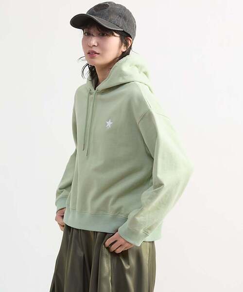 CONVERSE TOKYO（コンバーストウキョウ）の「EMBROIDERED LOGO HOODIE（パーカー・レディース・ミント/チャコールグレー/杢グレー・FREE）」の10枚目の写真