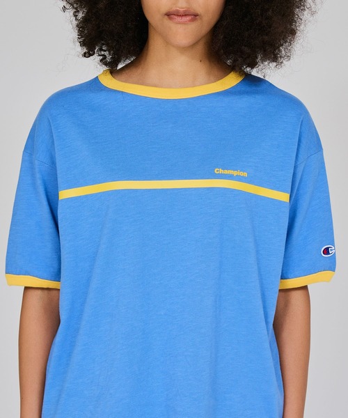 Champion(チャンピオン)の「【Champion/チャンピオン】レディース ショートスリーブリンガーTシャツ(Tシャツ/カットソー・レディース・ブルー系4/ホワイト系その他4/ホワイト系3/グリーン系その他・LARGE/MEDIUM)」の5枚目の写真