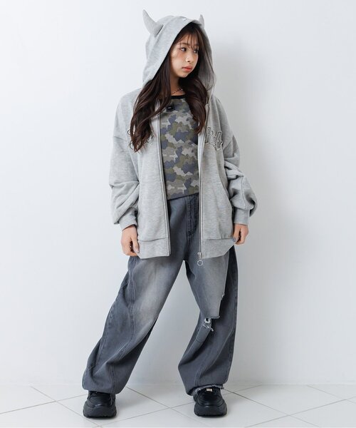 algy（アルジー）の「デビルBIGパーカー（パーカー・キッズ・ブラック/インディゴブルー/グレー・160/150/140/130）」の5枚目の写真