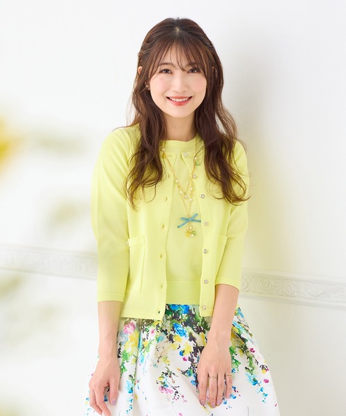 Rose Tiara（ローズティアラ）の「アンサンブルニット（ニット/セーター・レディース・オフホワイト/イエロー/ネイビー/バイオレット・46/42/38）」の10枚目の写真