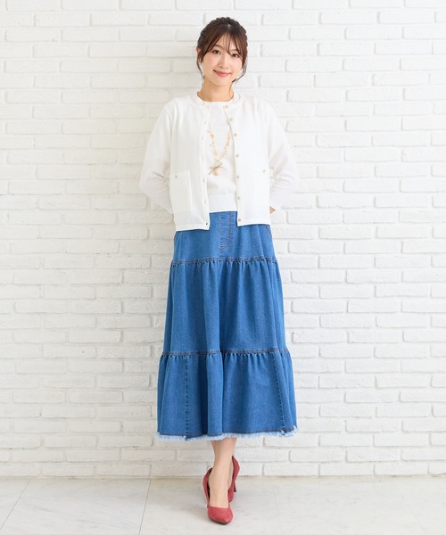 Rose Tiara（ローズティアラ）の「アンサンブルニット（ニット/セーター・レディース・オフホワイト/イエロー/ネイビー/バイオレット・46/42/38）」の16枚目の写真