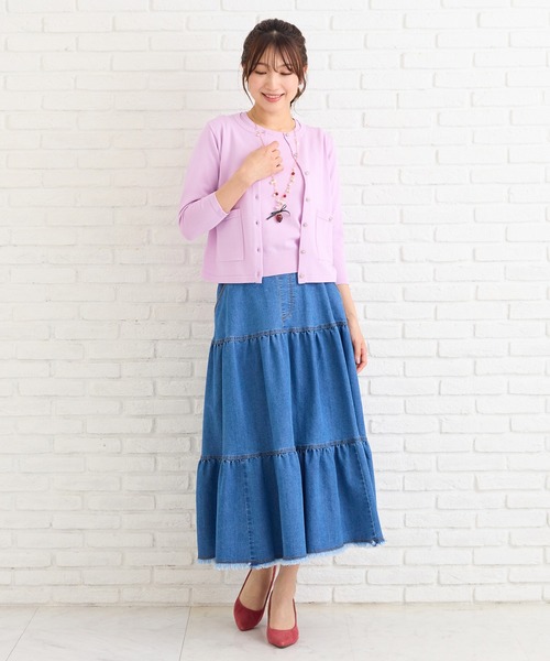 Rose Tiara（ローズティアラ）の「アンサンブルニット（ニット/セーター・レディース・オフホワイト/イエロー/ネイビー/バイオレット・46/42/38）」の21枚目の写真