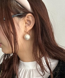 【2サイズ】ビッグパールピアス