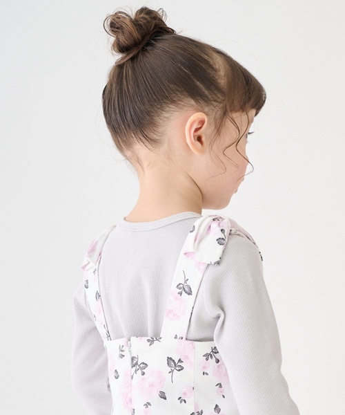 petit main(プティマイン)の「【リンク】肩リボンジャンスカセット(ジャンパースカート・キッズ・アイボリー/ピンク/ネイビー・120cm/100cm/80cm/110cm/130cm/90cm)」の6枚目の写真