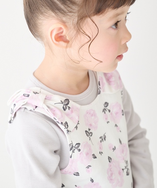 petit main(プティマイン)の「【リンク】肩リボンジャンスカセット(ジャンパースカート・キッズ・アイボリー/ピンク/ネイビー・120cm/100cm/80cm/110cm/130cm/90cm)」の7枚目の写真