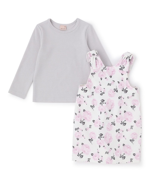 petit main(プティマイン)の「【リンク】肩リボンジャンスカセット(ジャンパースカート・キッズ・アイボリー/ピンク/ネイビー・120cm/100cm/80cm/110cm/130cm/90cm)」の11枚目の写真