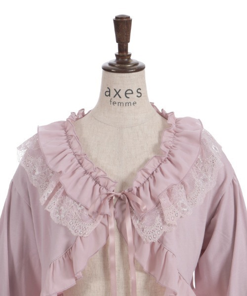 axes femme（アクシーズファム）の「フリルカットソーボレロ（カーディガン/ボレロ・レディース・ブラック/ピンク/キナリ・FREE）」の12枚目の写真