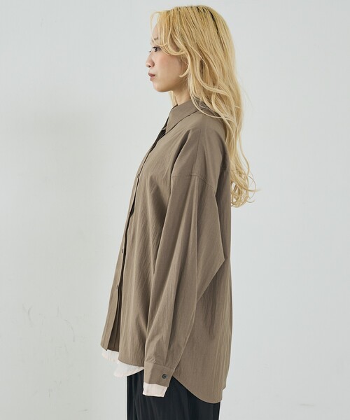 NOMINE(ノミネ)の「レイヤード シャツ(シャツ/ブラウス・レディース・ホワイト/モカ/チャコールグレー・フリー)」の14枚目の写真