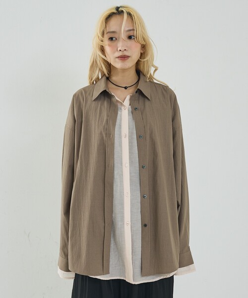 NOMINE(ノミネ)の「レイヤード シャツ(シャツ/ブラウス・レディース・ホワイト/モカ/チャコールグレー・フリー)」の19枚目の写真