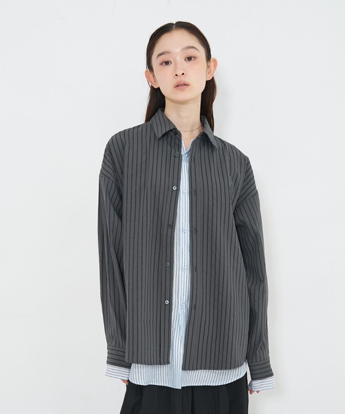 NOMINE(ノミネ)の「レイヤード シャツ(シャツ/ブラウス・レディース・ホワイト/モカ/チャコールグレー・フリー)」の9枚目の写真