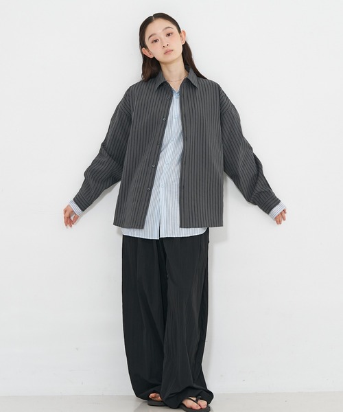 NOMINE(ノミネ)の「レイヤード シャツ(シャツ/ブラウス・レディース・ホワイト/モカ/チャコールグレー・フリー)」の7枚目の写真