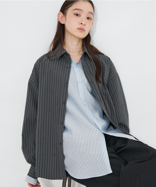 NOMINE(ノミネ)の「レイヤード シャツ(シャツ/ブラウス・レディース・ホワイト/モカ/チャコールグレー・フリー)」の5枚目の写真